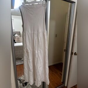 Reformation Strapless White Dress